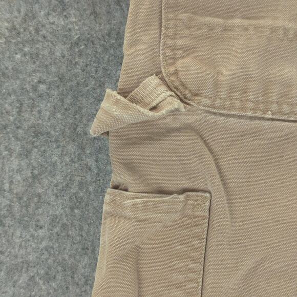 Carhartt Pants Mens 30x32 Tan B11 Duck Dungaree Carpenter Distressed Workwear - Picture 13 of 15